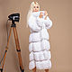 Long white fur coat, knitted. Fur Coats. SHAPAR - knitting clothes. Online shopping on My Livemaster.  Фото №2