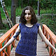 Dark blue cotton top. Tops. Irina-knitting. My Livemaster. Фото №5