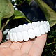 Natural White Agate Bracelet with a cut. Bead bracelet. naturalkavni. My Livemaster. Фото №4