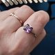  Серебряное кольцо с аметистом "Frida". Кольца. Charisme. Интернет-магазин Ярмарка Мастеров.  Фото №2