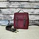 Womens leather handbag briefcase backpack color Marsala 'Barcelona', Brief case, Mezhdurechensk,  Фото №1