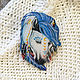 Order Brooch ' White horse, blue, Indian, Boho style, bright'. greenfox-23. Livemaster. . Brooches Фото №3