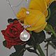 Мини колье с жемчугом 13 ММ и белым топазом. Подвеска. Jewelry fashion. Интернет-магазин Ярмарка Мастеров.  Фото №2