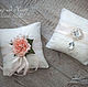 cushion for rings with delicate flower and brooch, Pillows for rings, Smolensk,  Фото №1