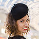 Nataly evening hat with veil and beads. Color black, Hats1, Moscow,  Фото №1