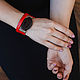 Agate bead bracelet bright red in avant garde style, Bead bracelet, Cheremshanka,  Фото №1