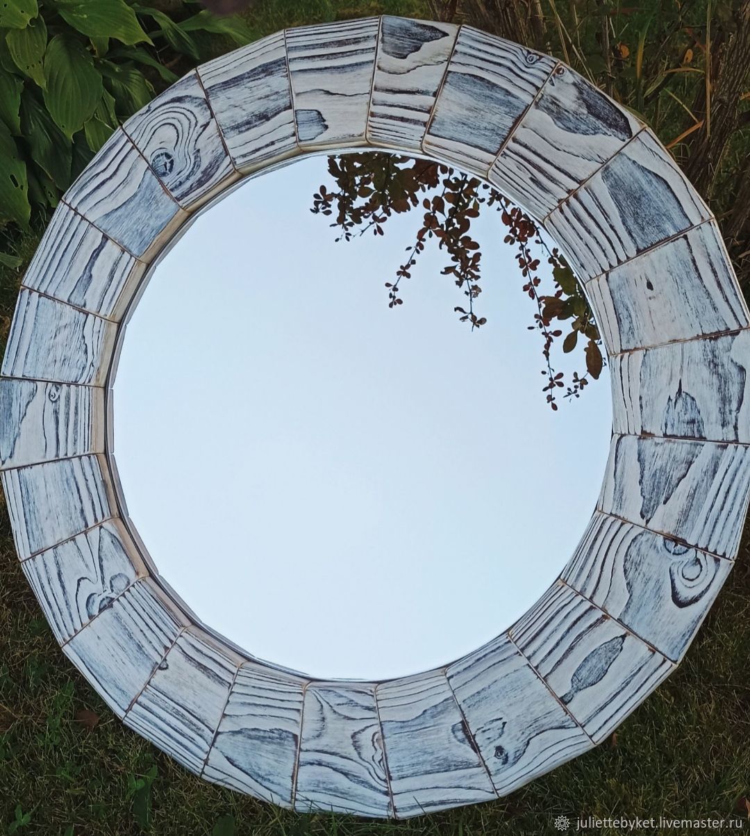 Зеркало круглое в деревянной раме купить в интернет-магазине Ярмарка ...