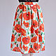 Skirt Poppies organic cotton. Skirts. Skirt Priority (yubkizakaz). My Livemaster. Фото №4