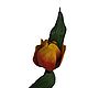 Брошь-булавка из натуральной кожи: цветок Желтый тюльпан. Брошь-булавка. Кожаные затеи (Evgenia). Ярмарка Мастеров.  Фото №4