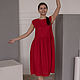 Red linen dress with petticoat and lace. Dresses. molinialife. Online shopping on My Livemaster.  Фото №2