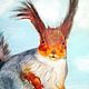 Squirrel painting on snow in oil in the style of photorealism. Pictures. Yulia Berseneva ColoredCatsArt. Online shopping on My Livemaster.  Фото №2