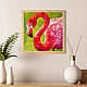 Oil Painting Flamingo Canvas 25 x 25 Pink Bird. Pictures. matryoshka (azaart). Online shopping on My Livemaster.  Фото №2