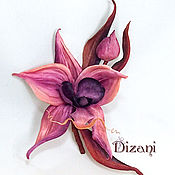 Цветы и флористика handmade. Livemaster - original item Flowers: Brooch Orchid . Fabric flowers, silk flowers. Handmade.
