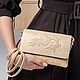  Handbag Purse Women's Leather Beige Row Mod C53, Crossbody bag, St. Petersburg,  Фото №1