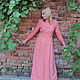 Order Women's linen dress with long sleeves in the floor peach. ZanKa. Livemaster. . Dresses Фото №3