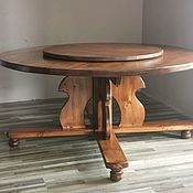 Для дома и интерьера handmade. Livemaster - original item TABLES: Large round solid wood table with a second rotating table top. Handmade.