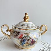 Винтаж handmade. Livemaster - original item Miniature Sugar Bowl porcelain Madonna Czechoslovakia gilding vintage. Handmade.