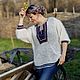Вязанная , модная блуза в стиле  Boho-chic " Folk Блюз". Блузки. Наталья  Пуховая Мастерская (puhovyiy-master). Ярмарка Мастеров.  Фото №8