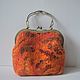Bag with clasp: Bag felted orange beautiful Caprice. Clasp Bag. Magia voyloka (Magia-voyloka). My Livemaster. Фото №6
