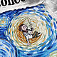 Ван Гог и Звездная ночь. Джинсовая куртка с рисунком. Куртки. Евгения Савинова. Ярмарка Мастеров.  Фото №4