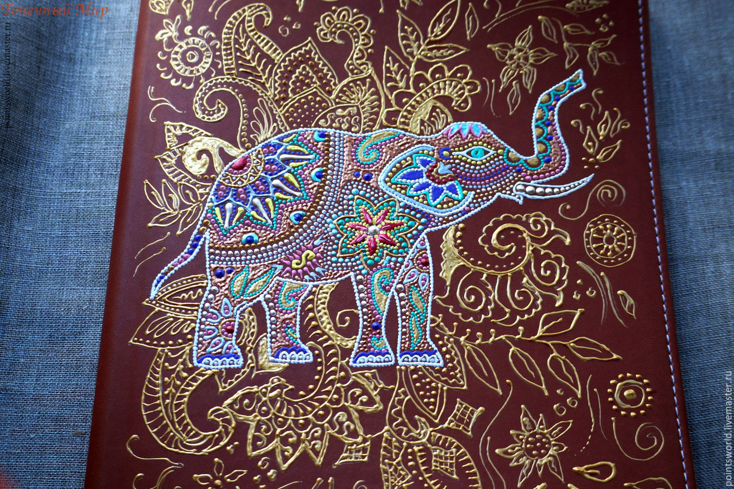 Слон точечная роспись индийский