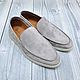 Men's loafers made of genuine suede, in beige color!, Loafers, St. Petersburg,  Фото №1