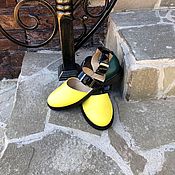 Обувь ручной работы handmade. Livemaster - original item Cosmo sandals yellow/green. Handmade.