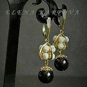 Украшения handmade. Livemaster - original item Earrings . garnet  pearls. Handmade.