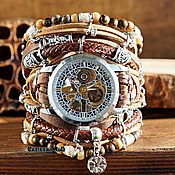 Украшения handmade. Livemaster - original item Unisex brown wristwatch with stones 