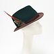 Tyrolean hat with feathers. Color dark green/nesquik, Hats1, Moscow,  Фото №1