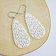 Translucent white beaded earrings 'Frosty twigs'. Earrings. Handmade by Svetlana Sin. My Livemaster. Фото №5