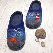 Обувь ручной работы handmade. Livemaster - original item Felted men`s Slippers For The Traveler 43p. Handmade.