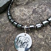 Украшения handmade. Livemaster - original item Elephant Choker Necklace . Choker made of hematite on an elastic basis.. Handmade.