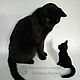 Portrait cat night, cat, kitty, black cat wool Cat. Stuffed Toys. Woolen Zoo. Online shopping on My Livemaster.  Фото №2