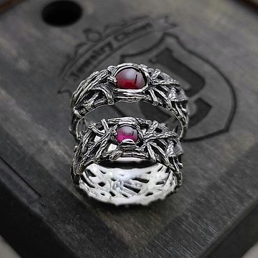 Картины и панно ручной работы. Ярмарка Мастеров - ручная работа Обручальные кольца серебро 