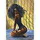Картина акварельная: "Афроамериканка в тени", Картины, Москва,  Фото №1