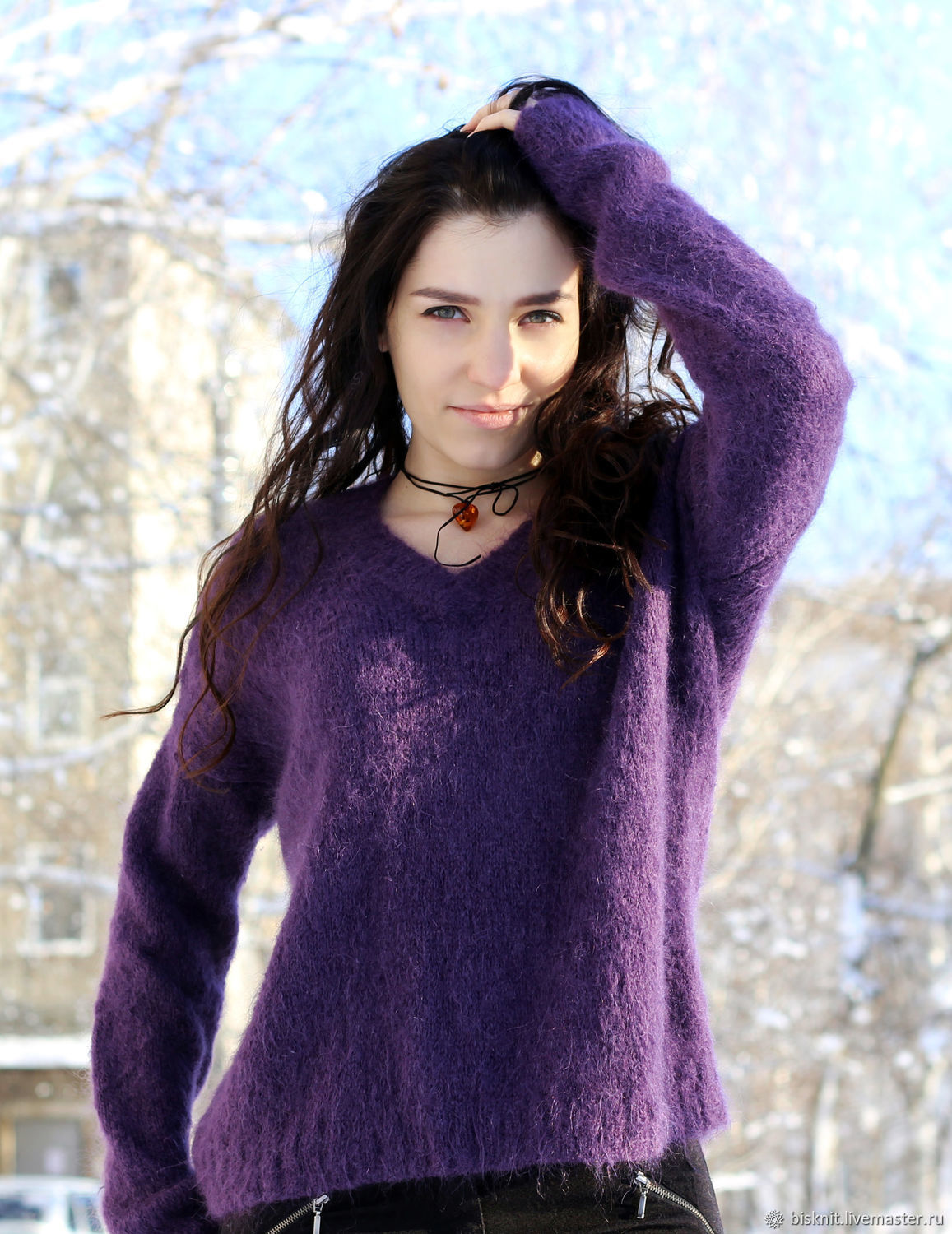Fluffy purple sweater, Pullover Sweaters, Rtishchevo,  Фото №1