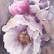 Paintings: watercolor Evening Peonies (pink white violet flowers). Pictures. Pastelena. Online shopping on My Livemaster.  Фото №2