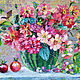Картина Натюрморт с цветами и фруктами Подарок женщине, Картины, Самара,  Фото №1
