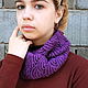 Bufanda snud de punto morado con lurex de merino con seda. Snudy1. Lace Shawl by Olga. Интернет-магазин Ярмарка Мастеров.  Фото №2