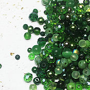 Материалы для творчества ручной работы. Ярмарка Мастеров - ручная работа Beads mix 18 Green 10 g. Handmade.