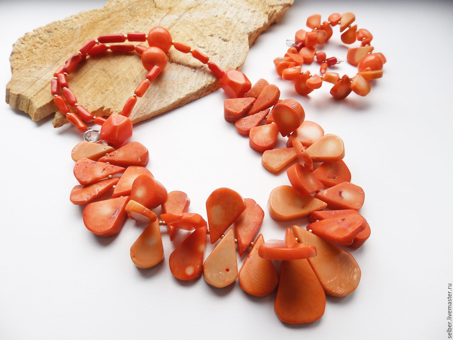 coral orange necklace