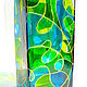 Стеклянная ваза интерьерная из цветного стекла прямоугольная с узором. Вазы. Стеклянный магазинчик. Ярмарка Мастеров.  Фото №4