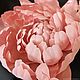 Брошь-цветок «Розовый пион» из ткани