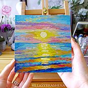 Картины и панно handmade. Livemaster - original item Painting Sea at dawn landscape with oil paints. Handmade.