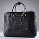 Сумка для документов из кожи крокодила IMA0551B1. Портфель. CrocShop товары из экзотической кожи. Интернет-магазин Ярмарка Мастеров.  Фото №2
