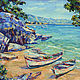 Painting sea boats rocks, seascape, order a painting on canvas, Pictures, Krasnodar,  Фото №1