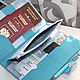 Холдер для путешествий (3-5 паспортов) и бирочка на багаж. Папки. By Nastya Mazhuto. Ярмарка Мастеров.  Фото №5