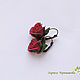 Earrings with burgundy roses. Earrings. Handmade jewelry. Online shopping on My Livemaster.  Фото №2