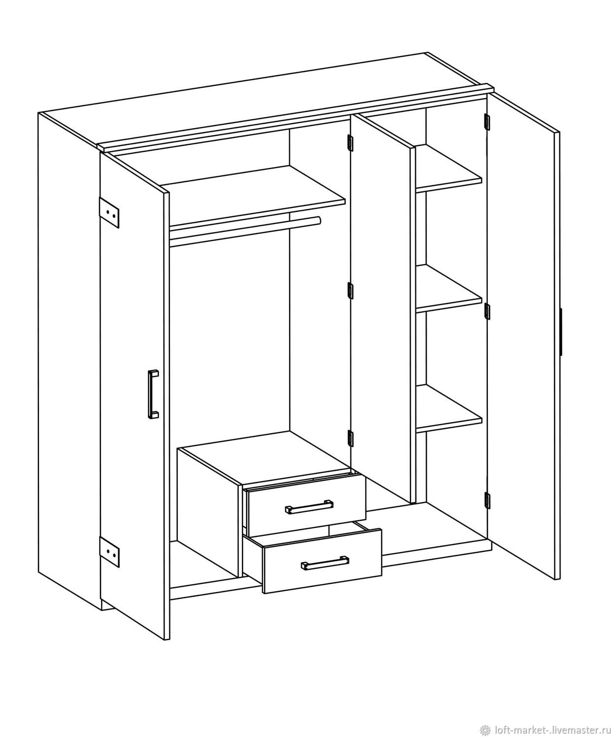 Шкафы - купе в стиле лофт – заказать на Ярмарке Мастеров – SY3SORU ...